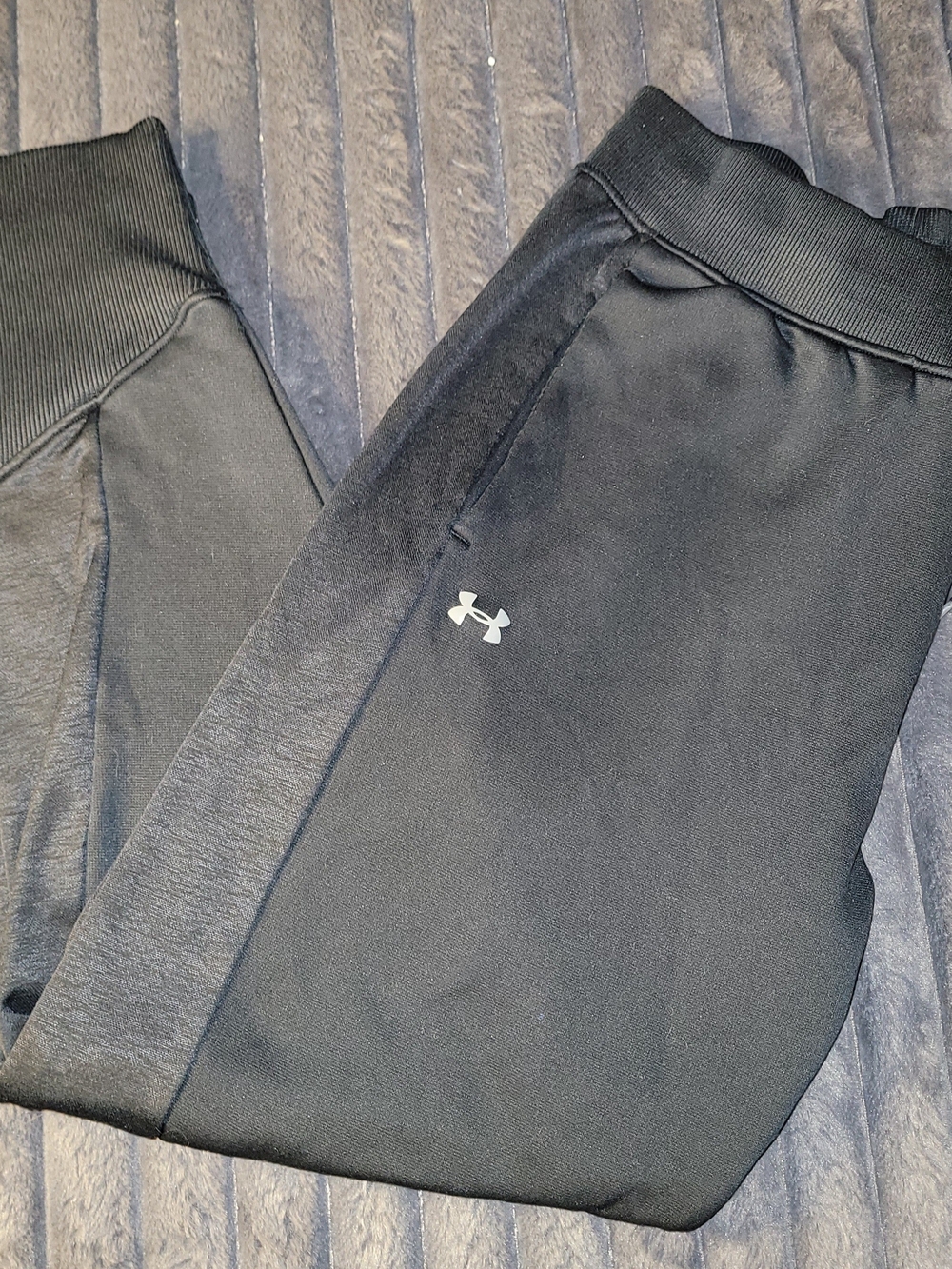 Under Armour Cold Gear Black Jogger Pants with White Logo